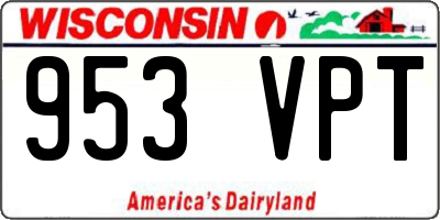 WI license plate 953VPT
