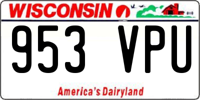 WI license plate 953VPU