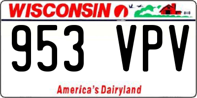 WI license plate 953VPV