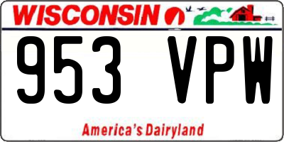 WI license plate 953VPW
