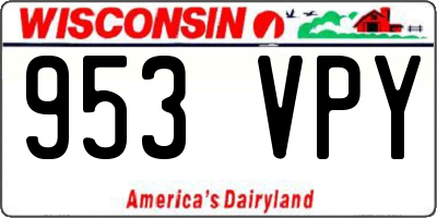 WI license plate 953VPY