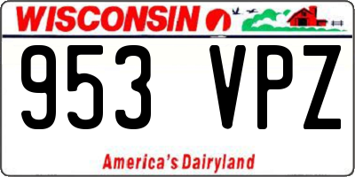 WI license plate 953VPZ
