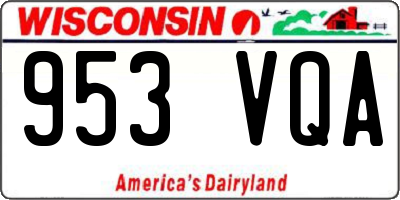 WI license plate 953VQA