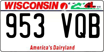 WI license plate 953VQB