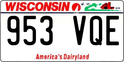 WI license plate 953VQE