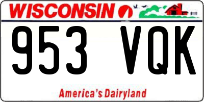 WI license plate 953VQK