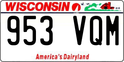 WI license plate 953VQM