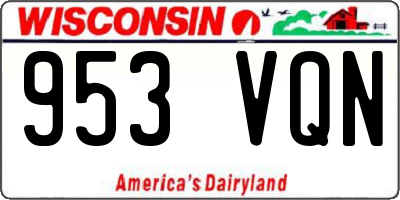 WI license plate 953VQN