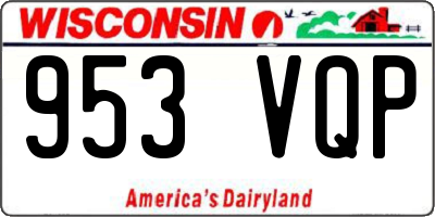 WI license plate 953VQP