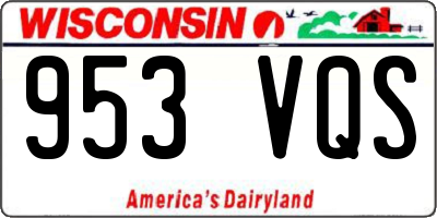 WI license plate 953VQS