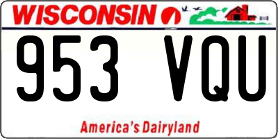 WI license plate 953VQU