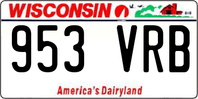 WI license plate 953VRB