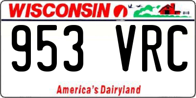 WI license plate 953VRC