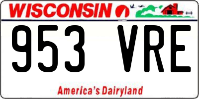 WI license plate 953VRE