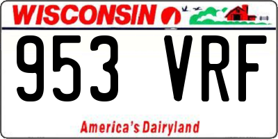 WI license plate 953VRF