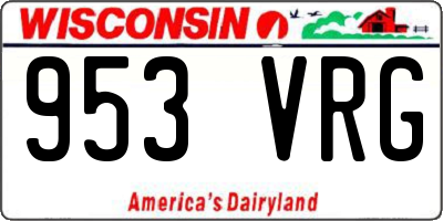WI license plate 953VRG
