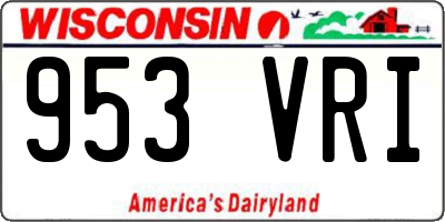 WI license plate 953VRI