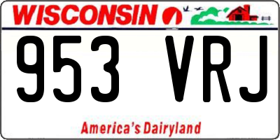 WI license plate 953VRJ