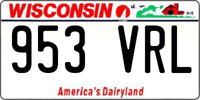 WI license plate 953VRL