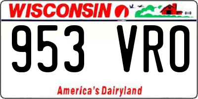 WI license plate 953VRO