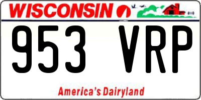 WI license plate 953VRP