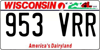 WI license plate 953VRR