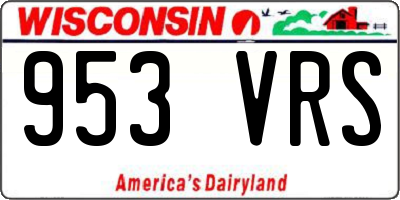 WI license plate 953VRS