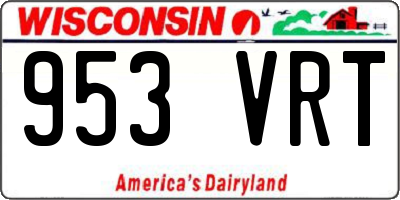 WI license plate 953VRT