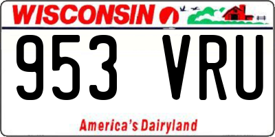 WI license plate 953VRU