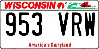 WI license plate 953VRW
