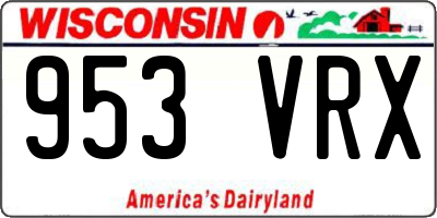 WI license plate 953VRX