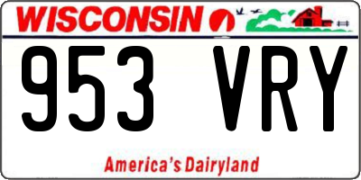 WI license plate 953VRY