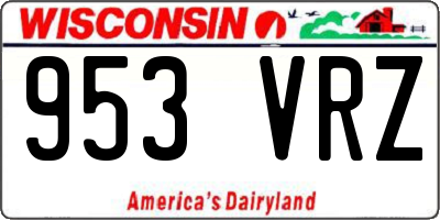 WI license plate 953VRZ