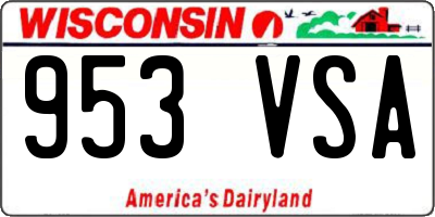 WI license plate 953VSA