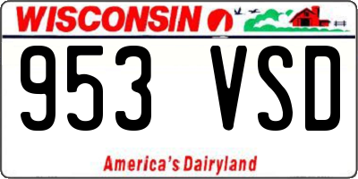 WI license plate 953VSD