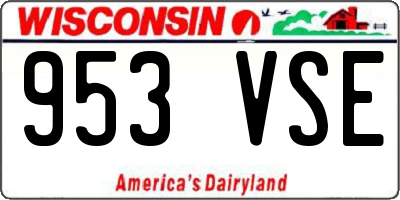 WI license plate 953VSE