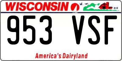 WI license plate 953VSF