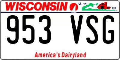 WI license plate 953VSG