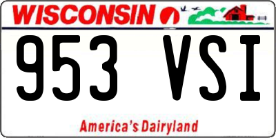 WI license plate 953VSI