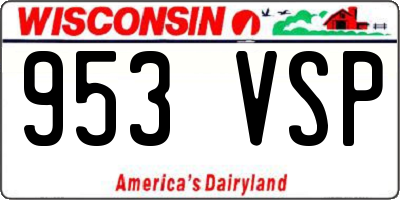 WI license plate 953VSP