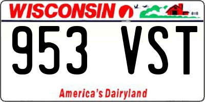 WI license plate 953VST