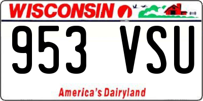 WI license plate 953VSU