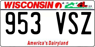 WI license plate 953VSZ
