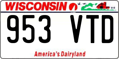 WI license plate 953VTD