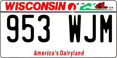 WI license plate 953WJM