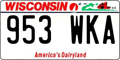 WI license plate 953WKA
