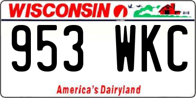 WI license plate 953WKC