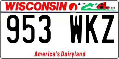 WI license plate 953WKZ