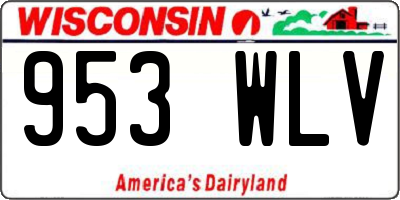WI license plate 953WLV