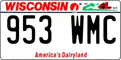 WI license plate 953WMC